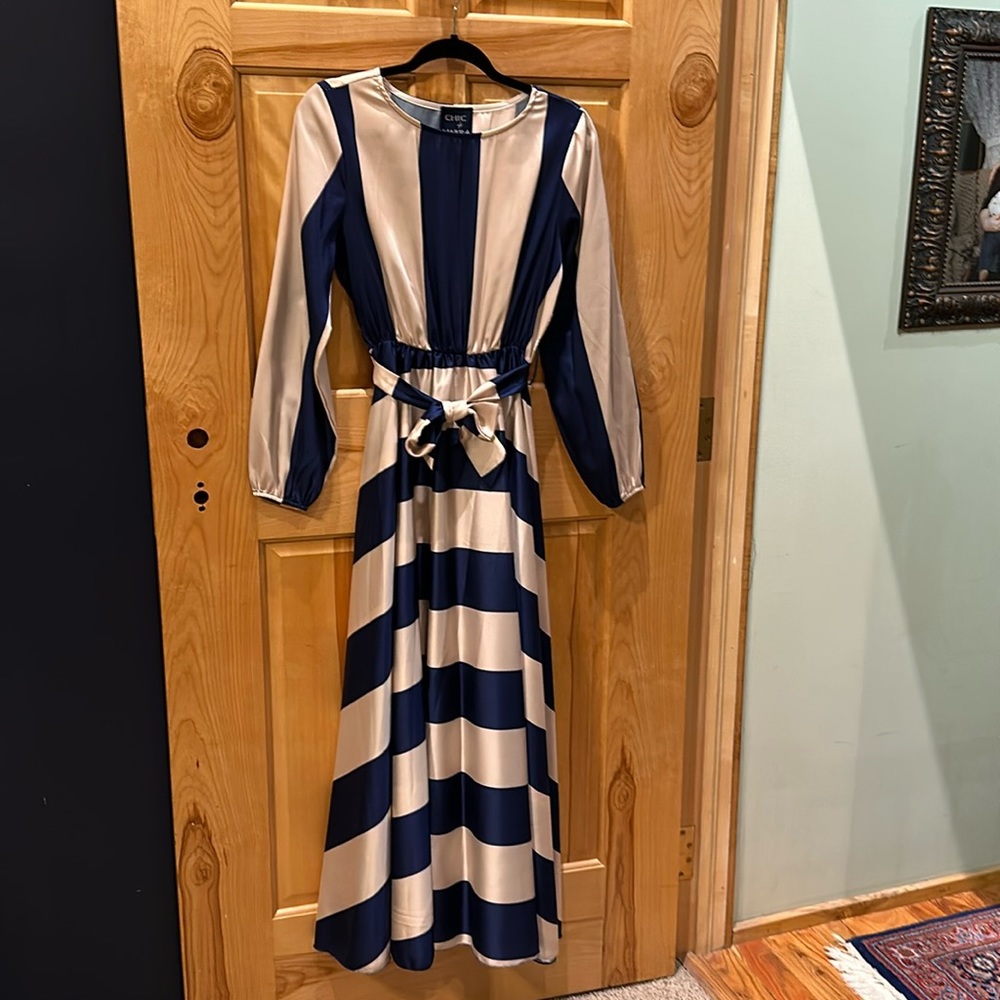 Chic by Tantra Maxi Striped Dress and Flight with Belt